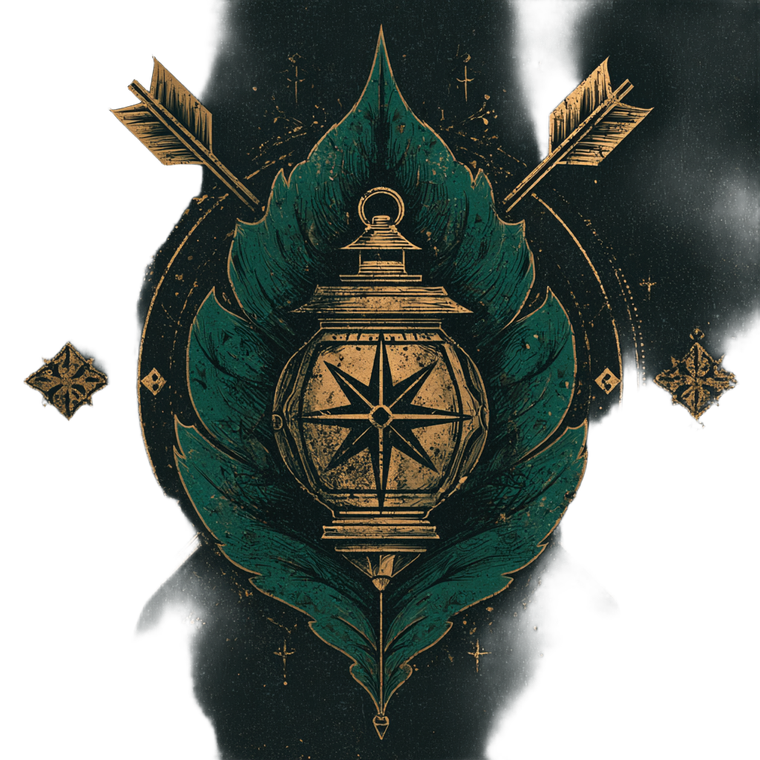 Stylized Lantern Compass Vinyl Car Decal Sticker – Waterproof & UV-Resistant 6.826666666666667"