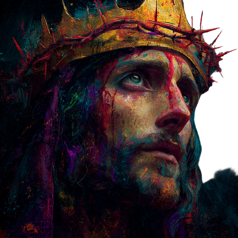 Dual-Crowned Jesus Vinyl Car Decal Sticker – Waterproof & UV-Resistant 3.4133333333333336"