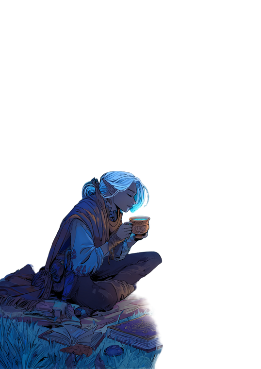 Weary Mage Resting Vinyl Car Decal Sticker – Waterproof & UV-Resistant 8.746666666666666"