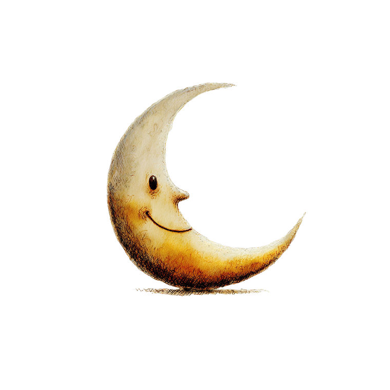 Happy Crescent Moon V2 Vinyl Car Decal Sticker – Waterproof & UV-Resistant 3.4133333333333336"