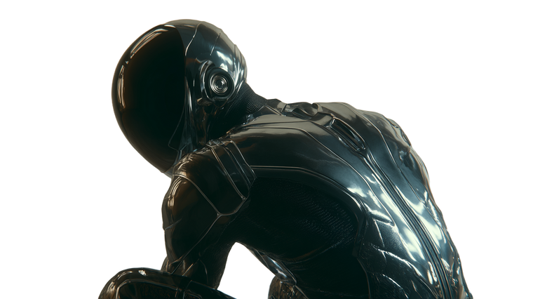 Futuristic Cyber Suit Vinyl Car Decal Sticker – Waterproof & UV-Resistant 2.72"