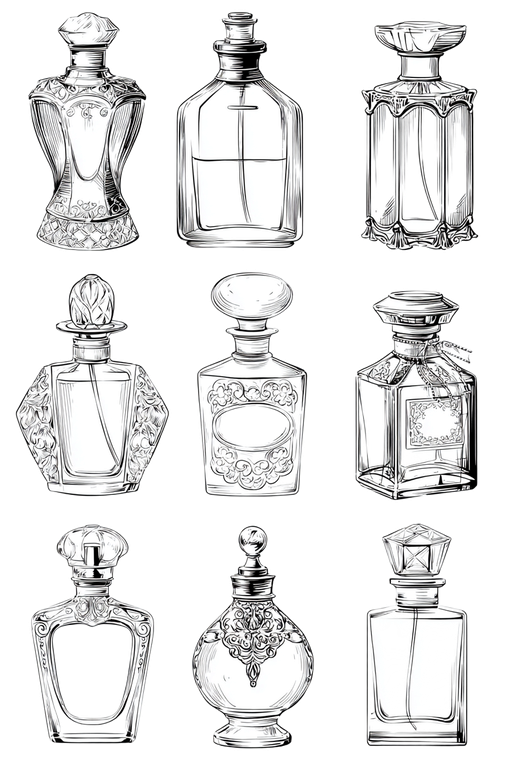 Stylish Perfume Bottles Vinyl Car Decal Sticker – Waterproof & UV-Resistant 8.96"
