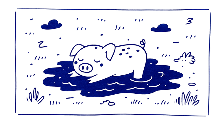 Pig In Mud Vinyl Car Decal Sticker – Waterproof & UV-Resistant 2.72"