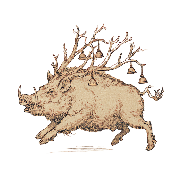 Anthropomorphic Tusked Boar Vinyl Car Decal Sticker – Waterproof & UV-Resistant 3.4133333333333336"