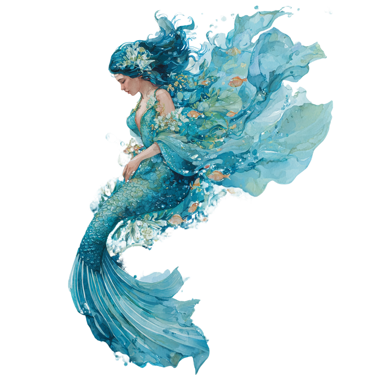 Swimming Mermaid V8 Vinyl Car Decal Sticker – Waterproof & UV-Resistant 3.4133333333333336"