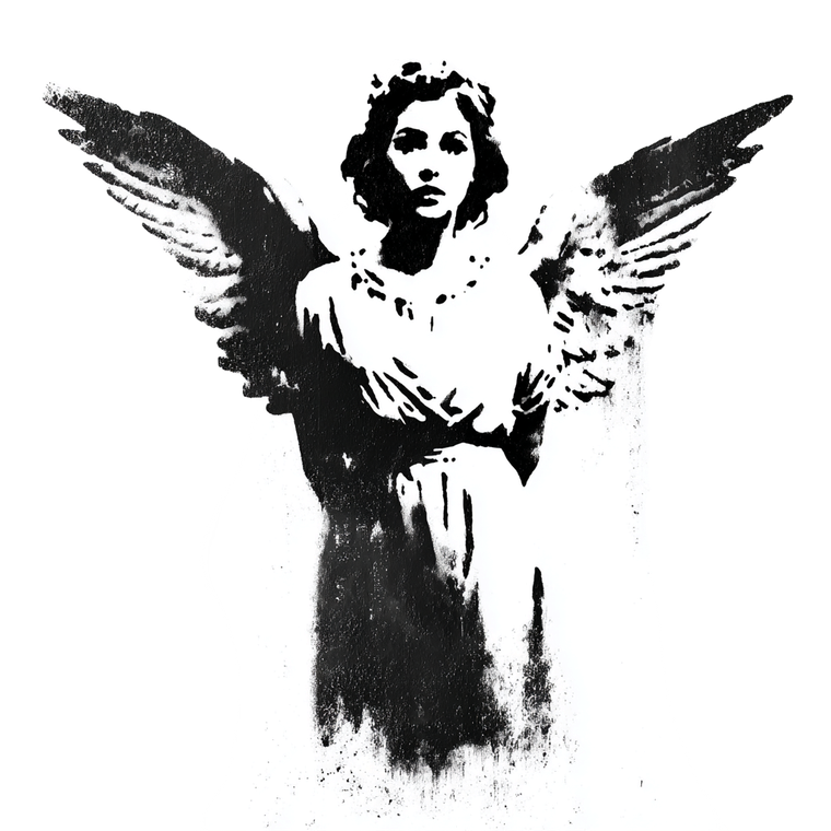 Angel Woman Stencil V2 Vinyl Car Decal Sticker – Waterproof & UV-Resistant 3.4133333333333336"