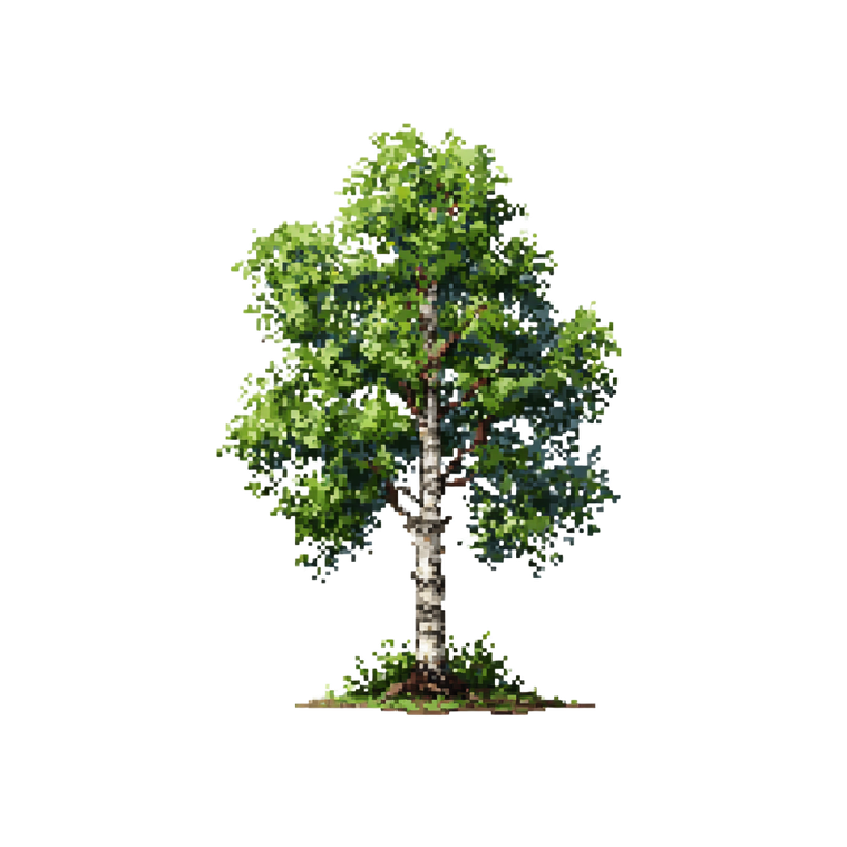 Pixel Birch Tree V2 Vinyl Car Decal Sticker – Waterproof & UV-Resistant 3.4133333333333336"