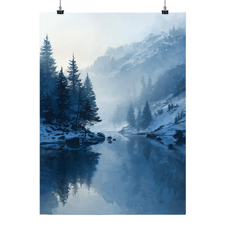 Winter Landscape Poster Vinyl Car Decal Sticker – Waterproof & UV-Resistant 3.4133333333333336"