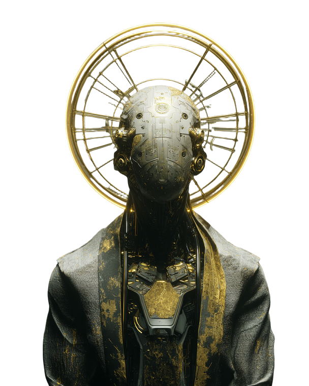 Digital God Statue Vinyl Car Decal Sticker – Waterproof & UV-Resistant 4.0"