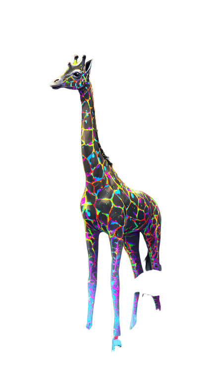 Rainbow Giraffe Vinyl Car Decal Sticker – Waterproof & UV-Resistant 9.706666666666667"