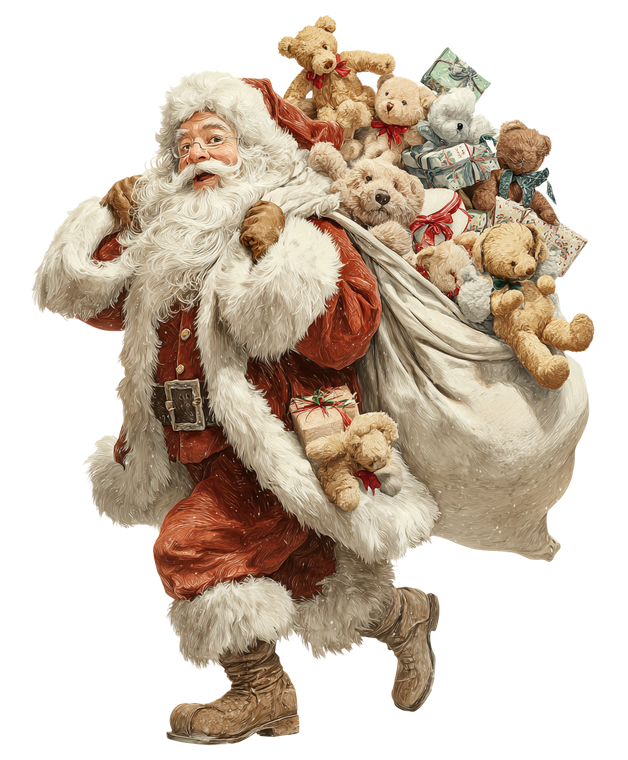 Santa With Sack V2 Vinyl Car Decal Sticker – Waterproof & UV-Resistant 8.0"