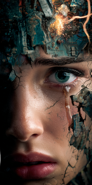 Mechanical Brain Destruction Vinyl Car Decal Sticker – Waterproof & UV-Resistant 5.12"