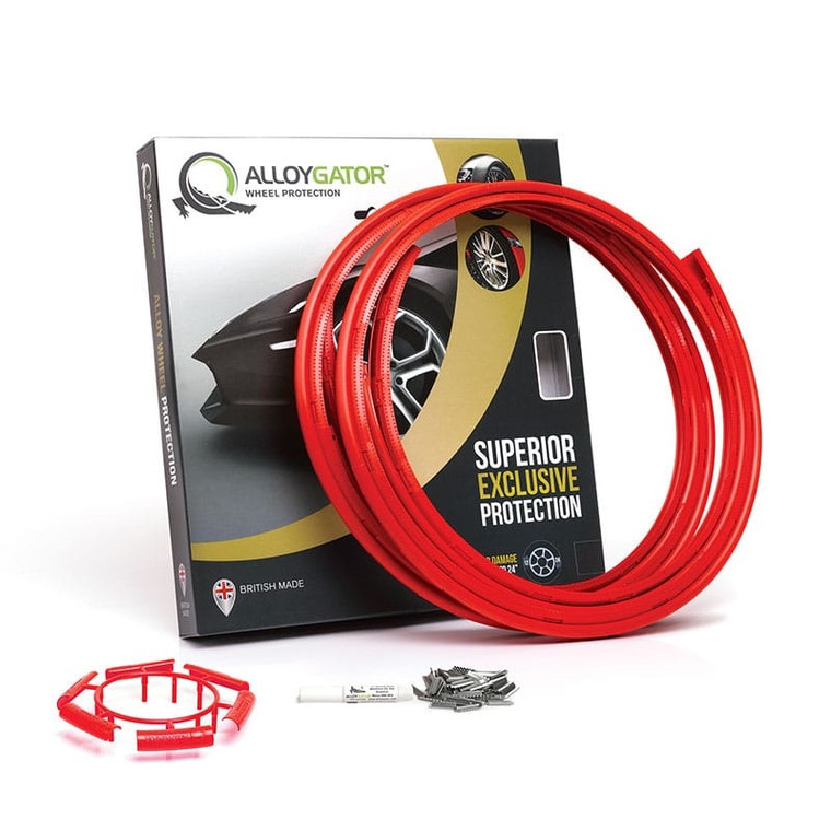 AlloyGator Wheel Protector | Red | For 12-24 Inch Wheels | Robust Design | UK Made | MIRA & TUV Approved