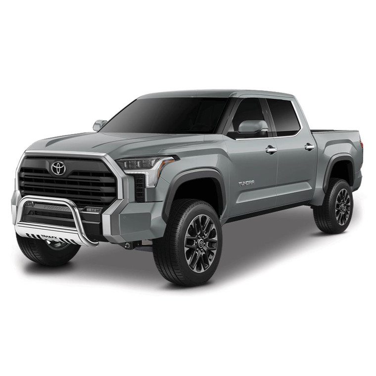 Enhance Your Toyota Tundra Trucks with TrailFX Polished Stainless Steel Bull Bar | 3" Diameter | Skid Plate | Opt. Lighting Holes | Exceptional Protection