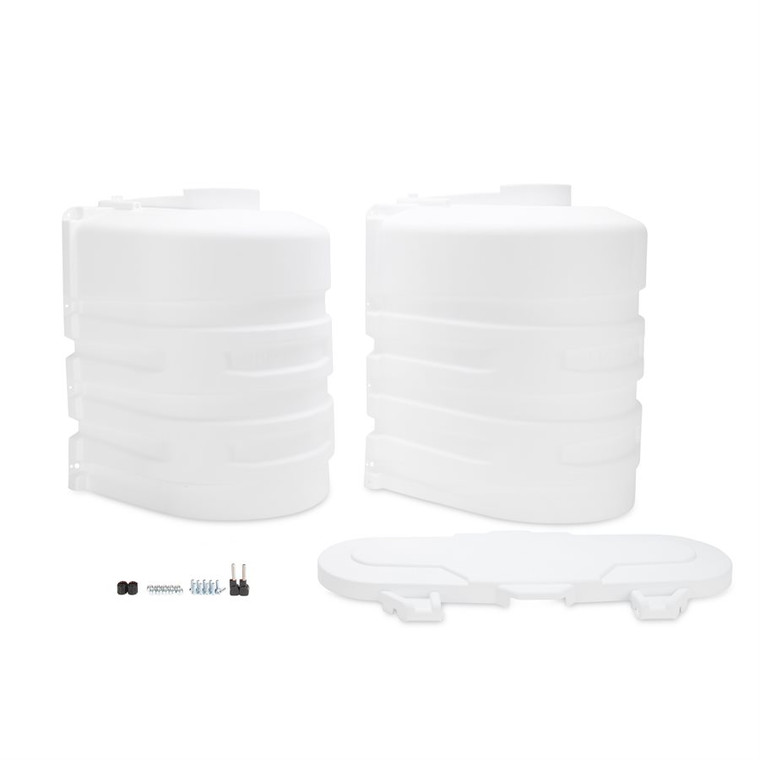 Camco White Propane Tank Cover | Fits Dual 20 Pound Tanks | Protects Against Debris and UV Rays