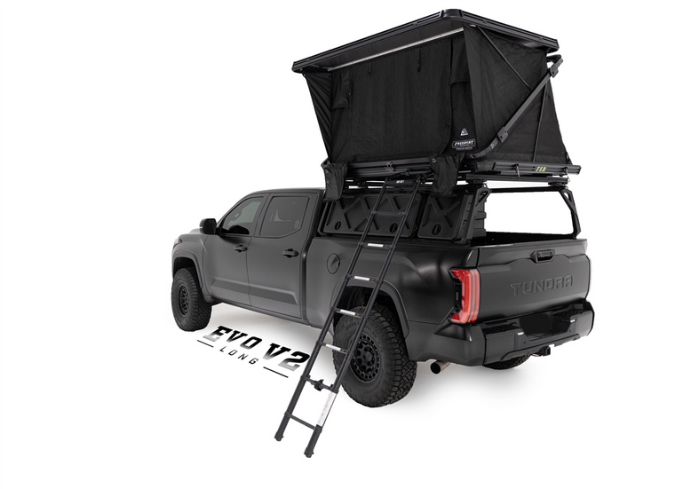 Freespirit Recreation Evolution V2 Long Tent | Matte Black Vehicle Rooftop | Sleeps 2-3 | Gas Strut-Assisted Frame