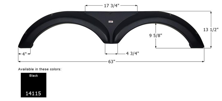 Durable ABS Fender Skirt | Fits Various Jayco Brands | 63x13-1/2 Inch | Textured | Limited Warranty