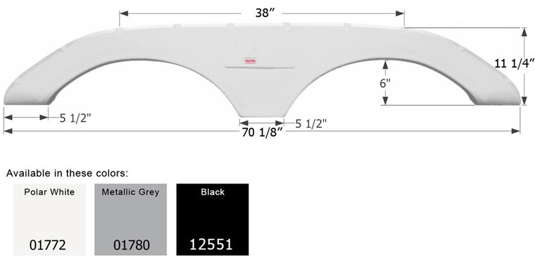 USA Made Black ABS Fender Skirt | Fits Various Keystone Brands Including Montana | Textured & Durable