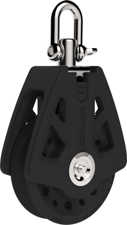 Lewmar HighStrengh Sailboat Block | 990lb Load Capacity | Sturdy Glass Fiber Reinforced | Swivel Shackle Mount