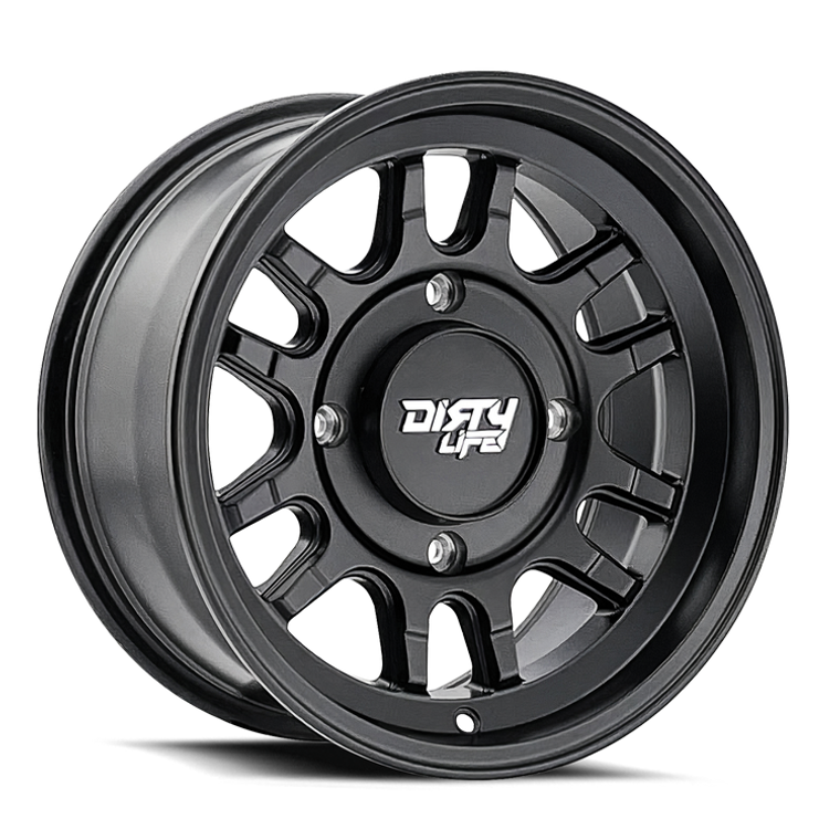 Dirty Life Race Wheels 14x7 Matte Black Wheel for Canyon Sport SXS 9310S | 1 Piece Cast Aluminum, TPMS Compatible