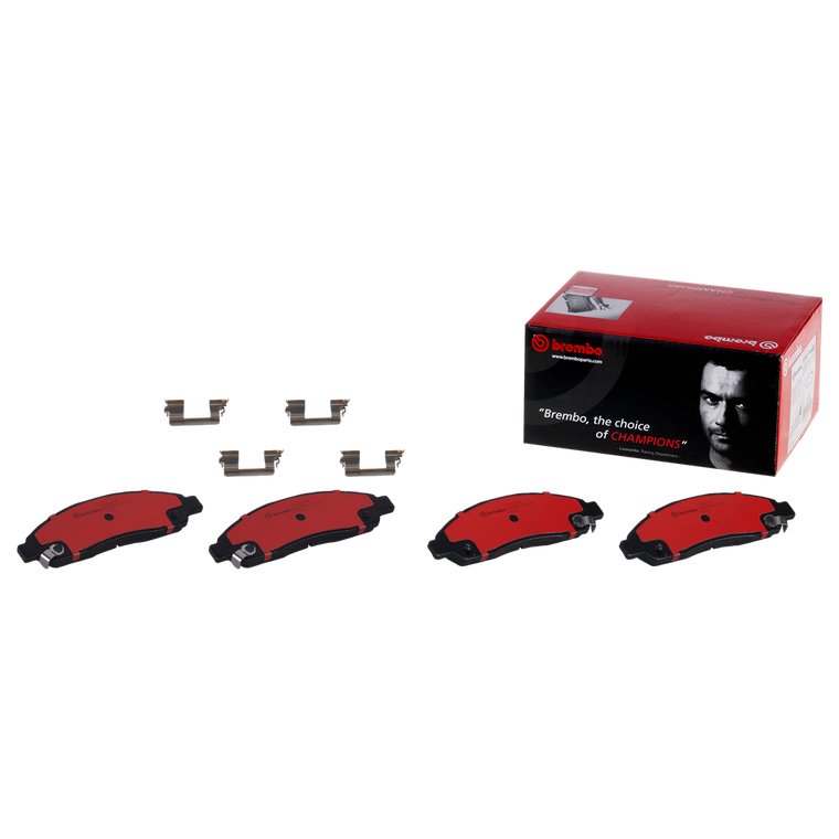 Brembo Ceramic Brake Pads | 2004-2008 Isuzu & Chevrolet, Set Of 4 | Low Dust, Premium Stainless-Steel Hardware