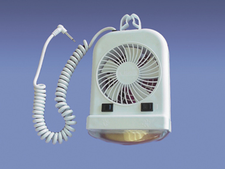 Portable White Fan | Two Speed, High Intensity Reading Light, Two Directional Mounting