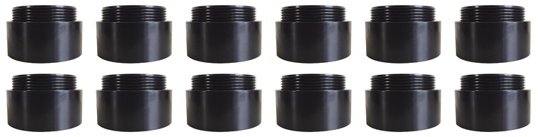 12x Valterra Durable Adapter | 1-1/2 Inch ABS Hub x Male Thread | Black Plastic for DWV