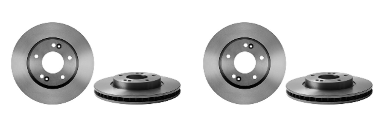 2x Brembo Brake Rotor 09B66510C02 Vented; One Piece Design; Wheel Bolt Pattern 5 x 114.3 Millimeter; 143.6 Millimeter Hat Inside Diameter; 69 Millimeter Hub Diameter; Gray Cast Iron; Single