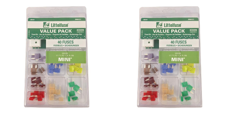 2x Ultimate Mini Blade Fuse Assortment | 40pc Value Pack by Littelfuse Inc.