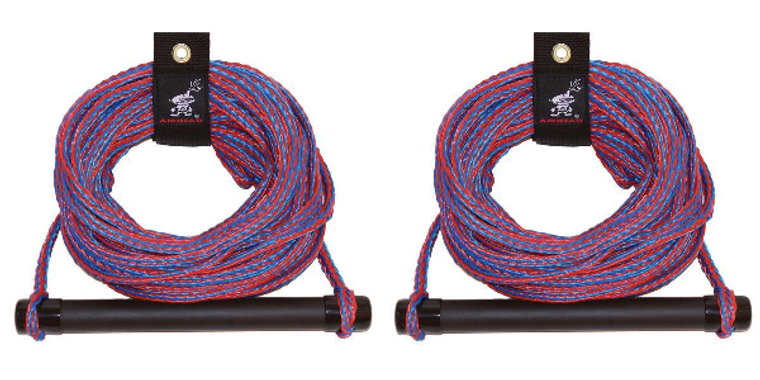 2x Water Ski Rope | Reliable 16 Strand UV-Treated 75 Ft Line | Rubber Handle