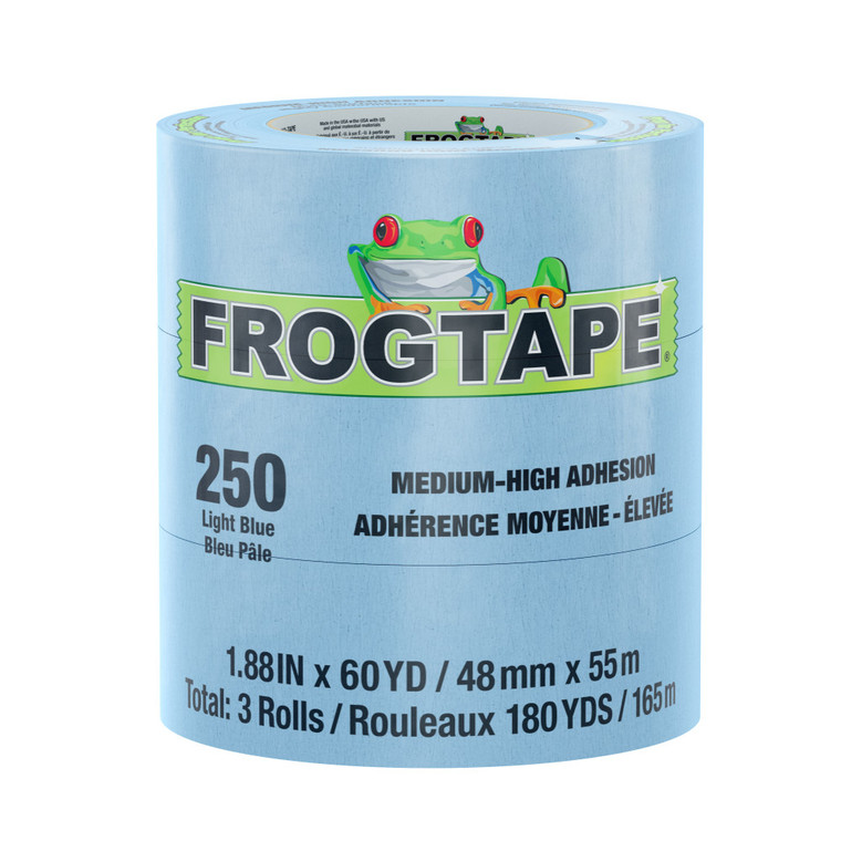 Prep For Perfection with Shurtape FrogTape 250 Masking Tape | 1.88 Inch Width x 60 Yard Length | Performance Grade | UV-Resistant