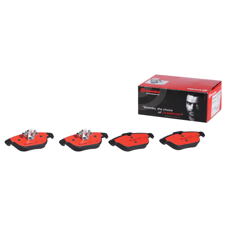 Brembo Ceramic Brake Pads | Set Of 4 | Low Dust, Premium Stainless-Steel Hardware | Quiet, Smooth Braking