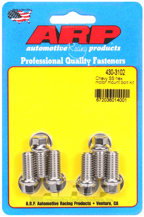 ARP USA-Made Stainless Steel Motor Mount Bolt | Fits Chevy V6 & V8 Engines | Professional Quality | Hex Head