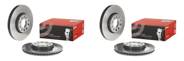 2x Ultimate Performance Brake Rotor | Brembo 1-Piece Design | Fits 2002-2005 Volkswagen Passat