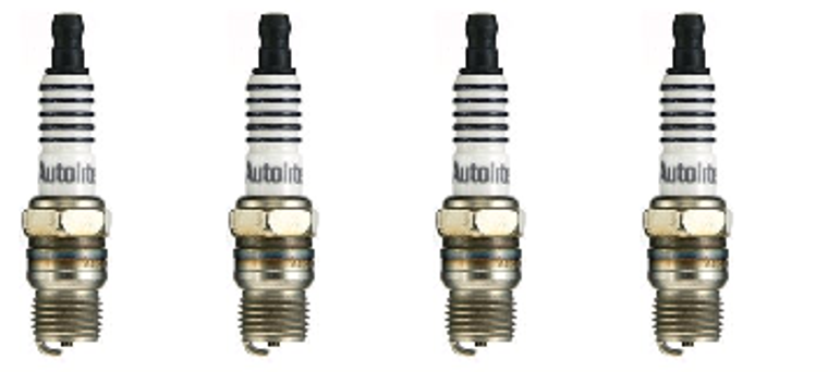4x Autolite Racing Spark Plug | Yttrium-Enhanced Alloy, Standard Length, High Performance, Cut Back Ground Electrode, Anti-Corrosive Nickel Plating