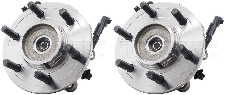 2x Dorman Wheel Bearing and Hub Assembly 951-140 OE Solutions; OE Replacement; M14 x 1.5 Wheel Stud Size; 99.3 Millimeter Knuckle Pilot Hole Diameter; With Wheel Stud/Anti Lock Brake Sensor