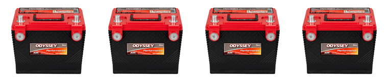 4x Upgrade to Odyssey Performance Series Battery | Engine Start & Deep Cycle Use | Dual Post | AGM & TPPL Technology