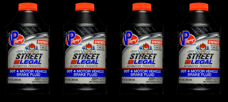 4x VP Racing Fuels DOT 4 Brake Fluid | Super Heavy-Duty Formulation | Excellent Thermal Stability