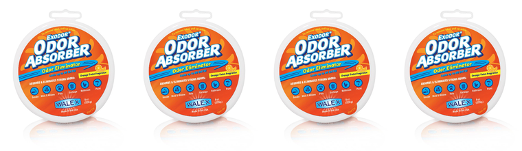 4x Say Goodbye to Strong Odors! Walex Exodor Odor Absorber | Gel Infused With Charcoal Layer | Orange Twist Scent | Lasts up to 60 Days