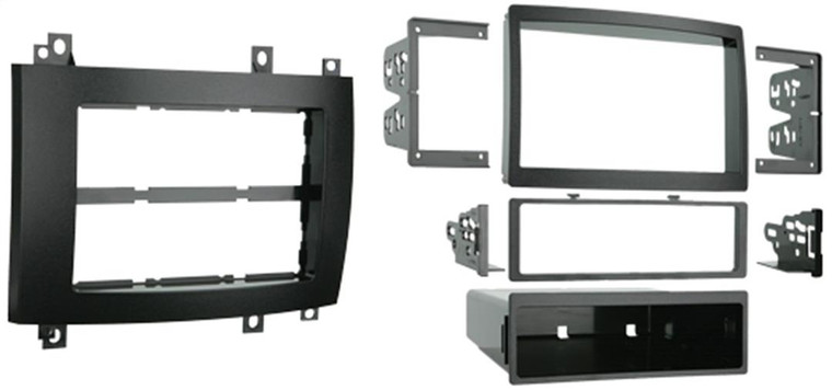 Custom Fit Metra Radio Mounting Kit | Double-DIN & Single-DIN | Matte Black ABS Plastic