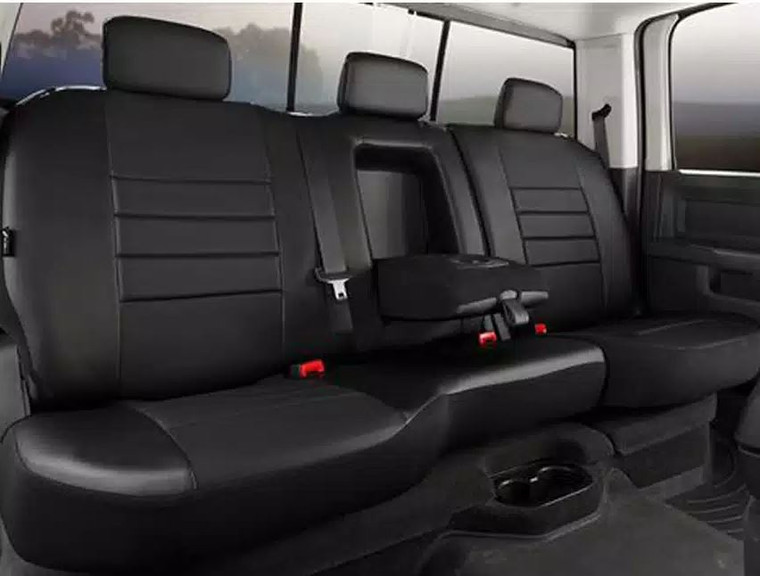 Fia LeatherLite Seat Cover | Black Full Bench With 3 Adjustable Headrests | Padded Comfort | Water Repellent | UV Protection