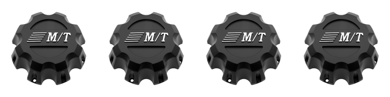 4x Mickey Thompson Sidebiter II | Bolt-On Flat Black Center Cap | Easy Locking Hub Access
