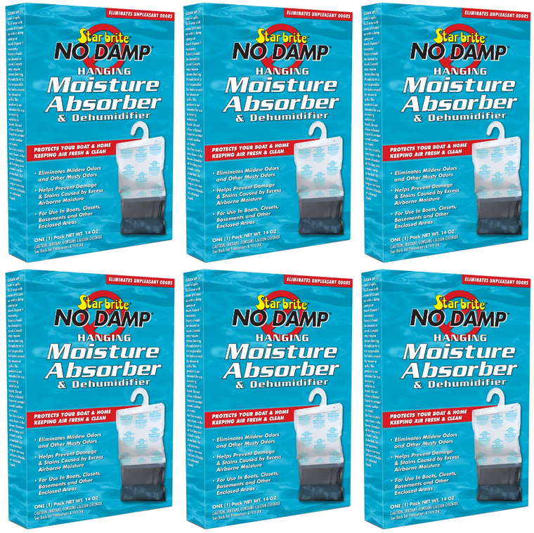 6x Star Brite Dehumidifier 085470 No Damp; Granules In Hanging Bag; 14 Ounce Pack; Not Refillable; With US Label