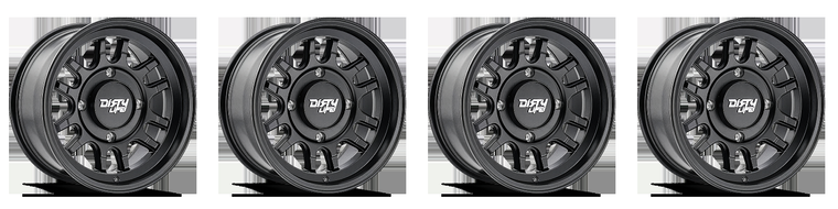 4x Dirty Life Race Wheels 14x7 Matte Black Wheel for Canyon Sport SXS 9310S | 1 Piece Cast Aluminum, TPMS Compatible