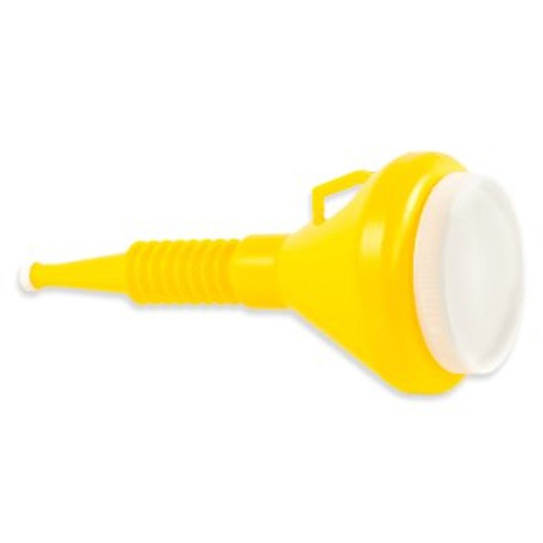 High-Quality Yellow Round Funnel | 1.5 Quart Capacity | Durable Polyethylene | Caps Reduce spills | Chemical Resistant