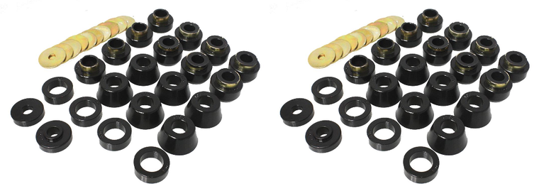 2x Enhance Car Body Alignment | Energy Suspension Body Mount Bushings | Black Polyurethane | Fits 1987-1995 Jeep Wrangler YJ