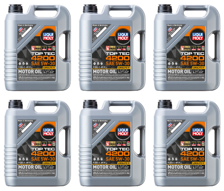6x Maximize Performance with Liqui Moly Top Tec 4200 Oil | Synthetic SAE 5W-30 | 5L Jug