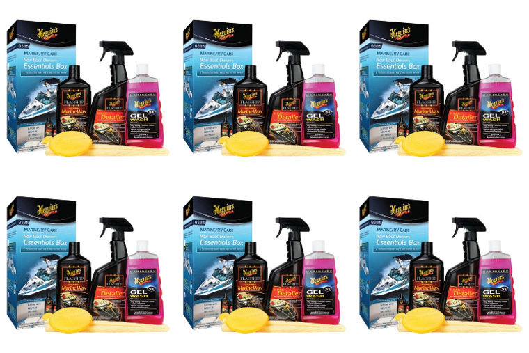 6x Meguiars Marine Detailing Kit | Removes Oxidation & Scratches, Ultimate Protection & Gloss, Marine Wax & Applicator Pad Included