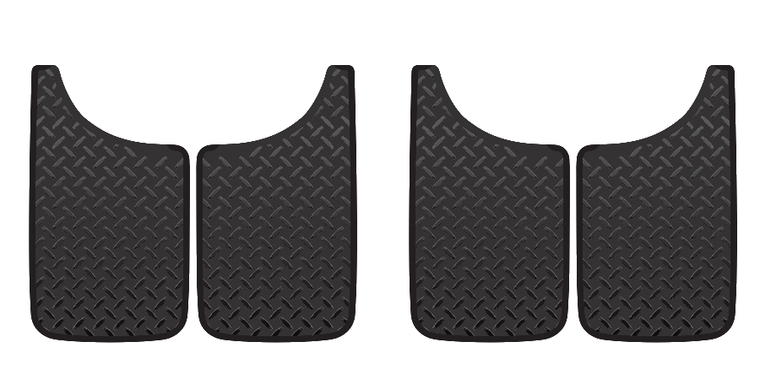 2x Ultimate Protection | Universal-Fit Mud Flaps | Set of 2 | Fiberglass Reinforced | Easy-Fit, Diamond Plate Look