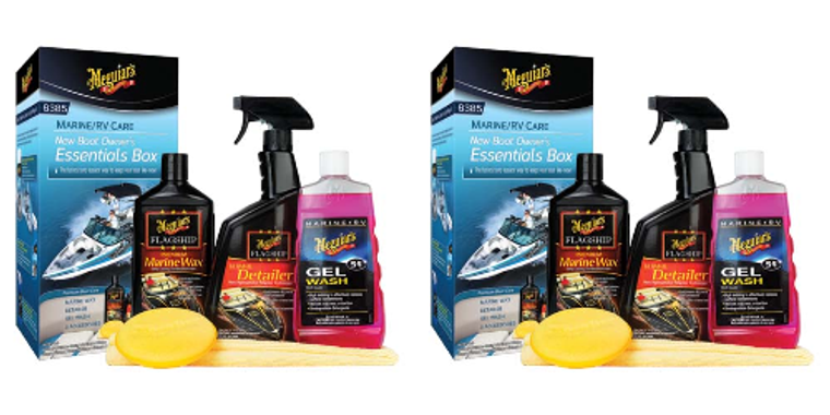 2x Meguiars Marine Detailing Kit | Removes Oxidation & Scratches, Ultimate Protection & Gloss, Marine Wax & Applicator Pad Included